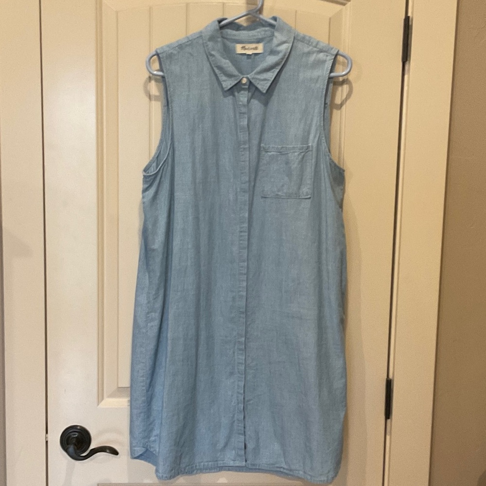 Madewell Light Blue Sleeveless Mini Dress